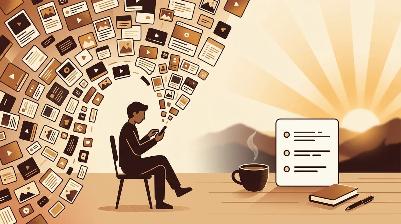 The future of media consumption with AI-curated briefs replacing passive scrolling