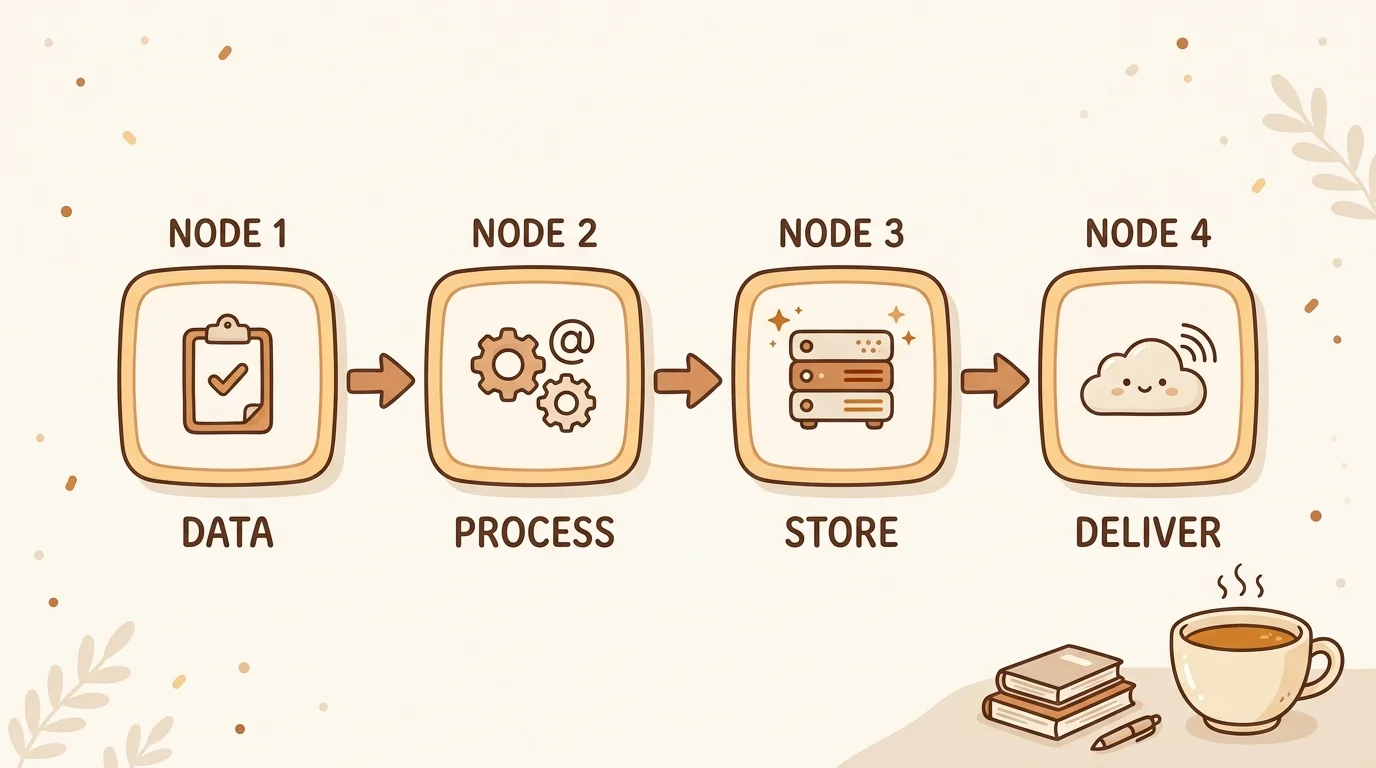 Knowledge management system architecture showing four layers: capture, process, store, retrieve