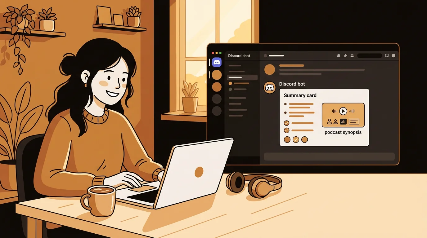 Someone Dropped a 90-Minute Podcast in Our Discord. We Had the Summary in 45 Seconds.