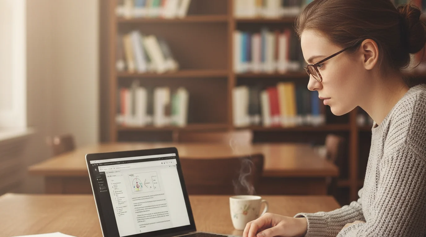 PhD student using AI PDF summarizer to triage and summarize academic research papers