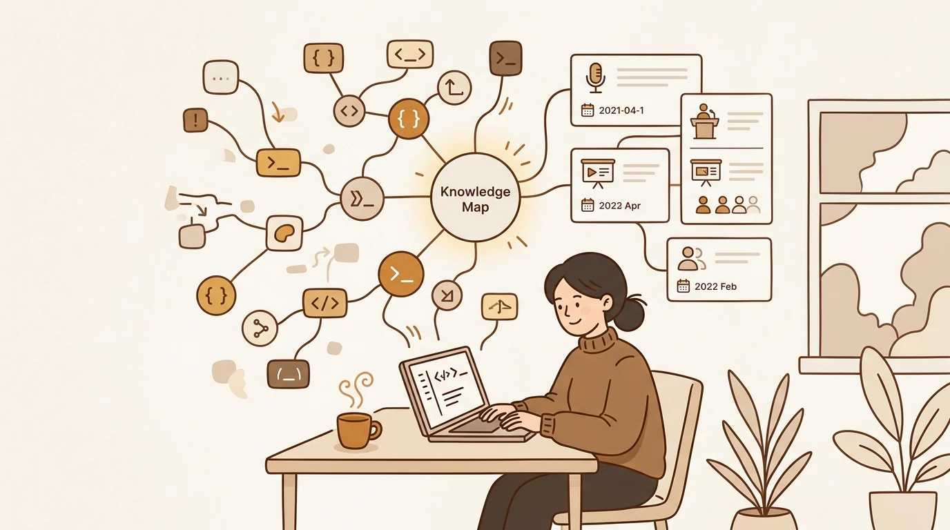 Engineer personal knowledge management system connecting code notes and technical learning