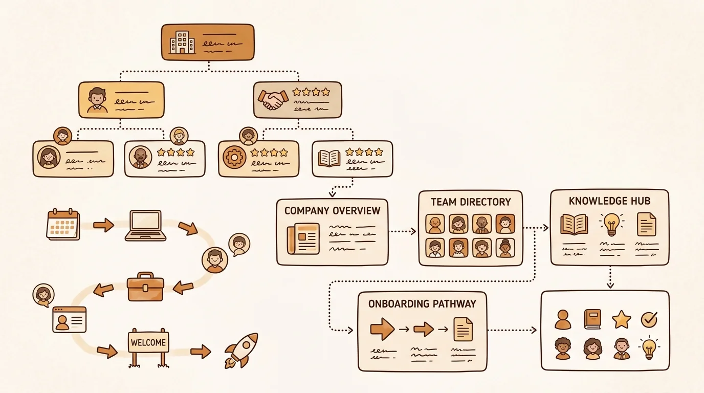 Team knowledge management system built for 30 people in 6 weeks with AI-powered onboarding