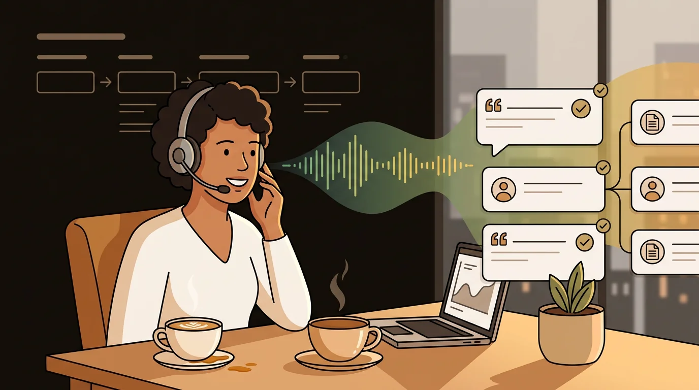 BD professional using AI to transcribe customer calls and convert them to CRM notes