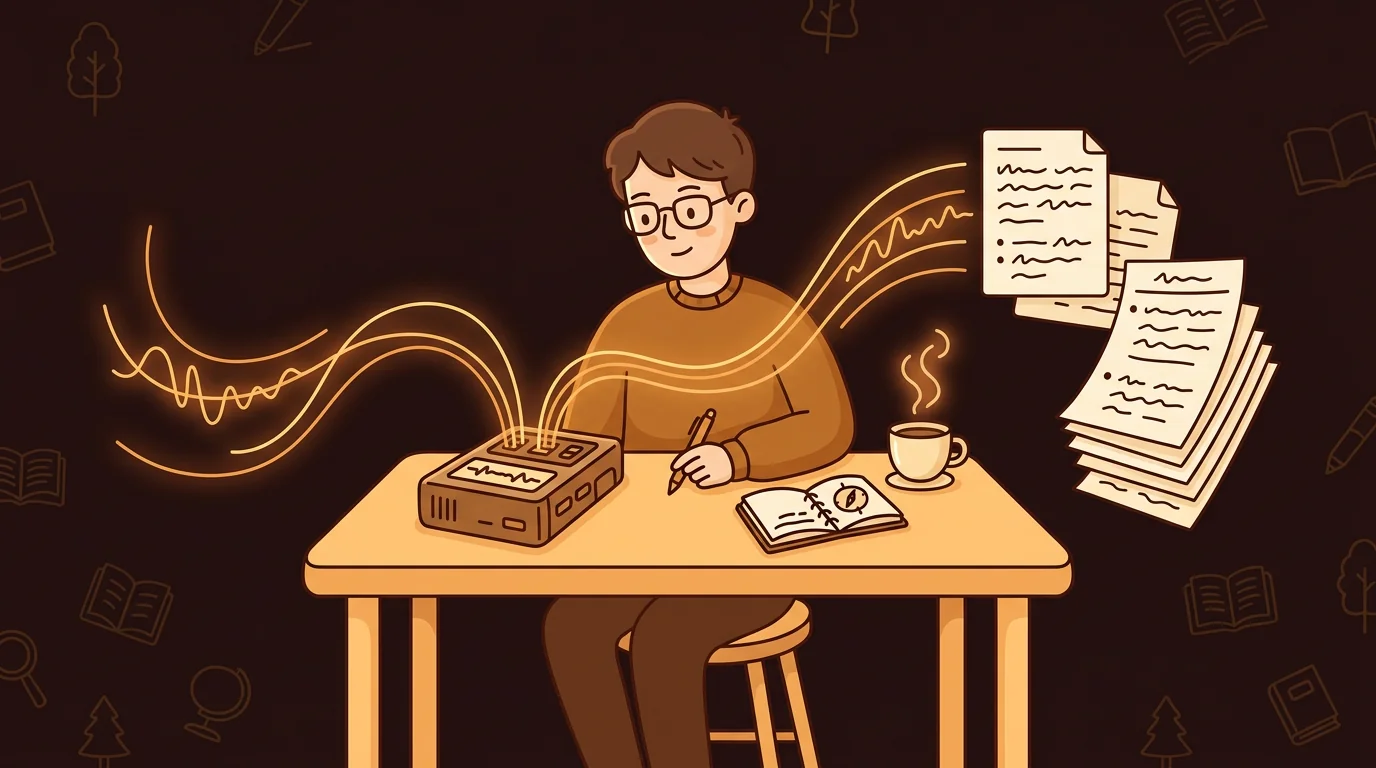 Academic researcher transcribing 62 hours of oral history field recordings in 4 days with AI